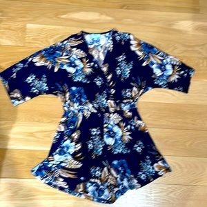 Navy floral romper